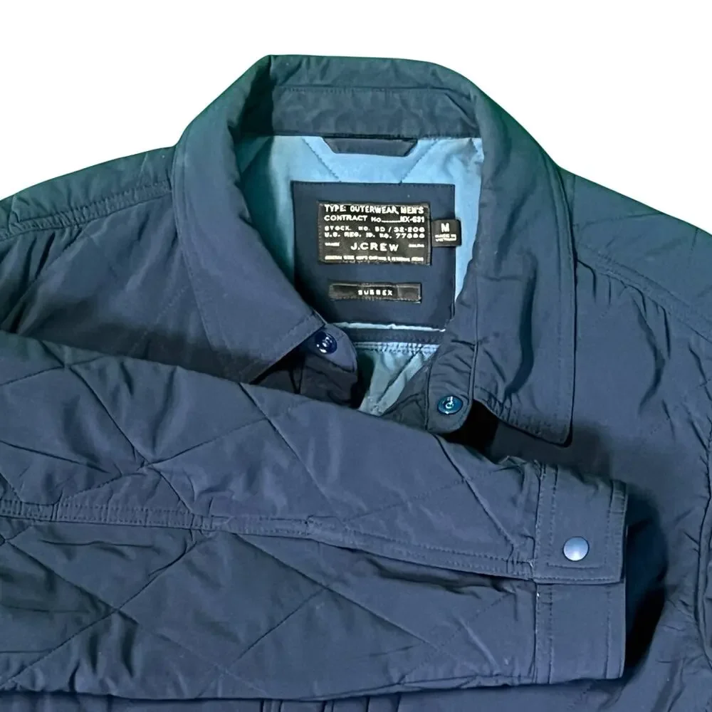 J.Crew Men's Medium Sussex Navy Blue Quilted Chore Jacket PrimaLoft Newport EUC